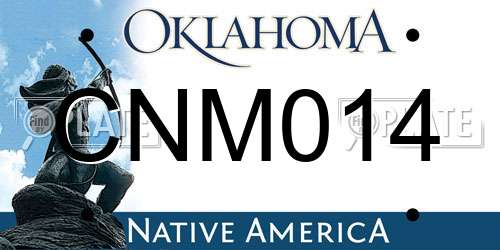 CNM014 Oklahoma License Plate