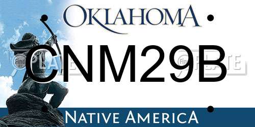 CNM29B Oklahoma License Plate
