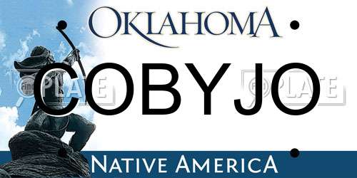 COBYJO Oklahoma License Plate