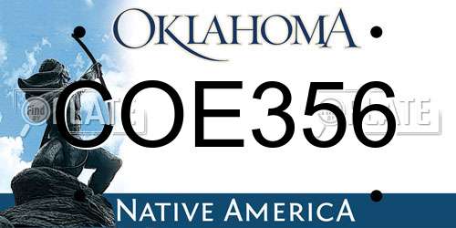 COE356 Oklahoma License Plate