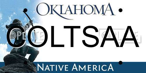 COLTSAA Oklahoma License Plate