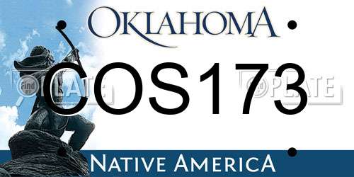 COS173 Oklahoma License Plate