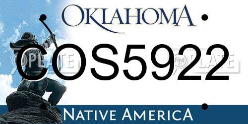 COS5922 Oklahoma License Plate