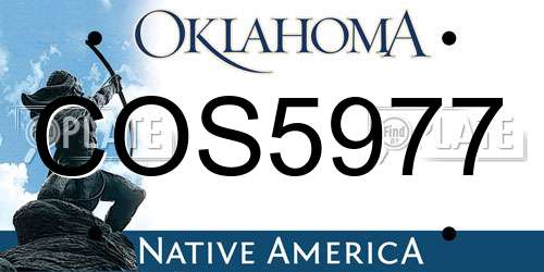 COS5977 Oklahoma License Plate