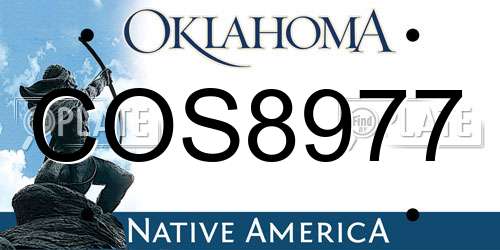 COS8977 Oklahoma License Plate