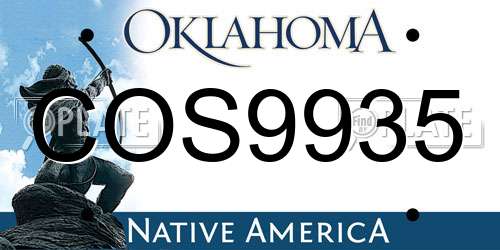 COS9935 Oklahoma License Plate