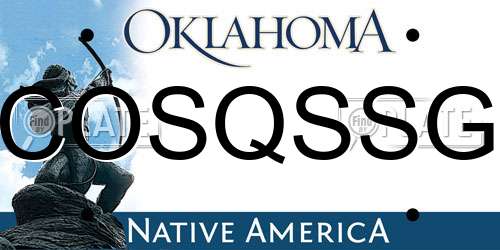 COSQSSG Oklahoma License Plate
