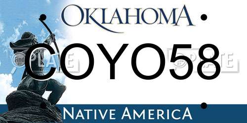 COYO58 Oklahoma License Plate