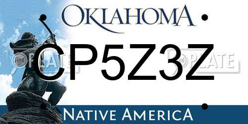 CP5Z3Z Oklahoma License Plate