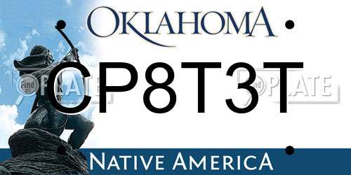 CP8T3T Oklahoma License Plate