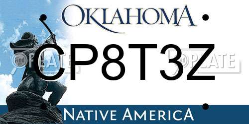 CP8T3Z Oklahoma License Plate