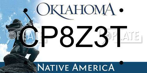 CP8Z3T Oklahoma License Plate