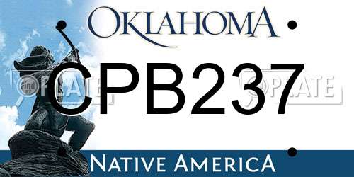 CPB237 Oklahoma License Plate