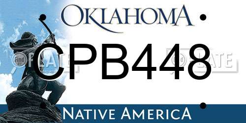 CPB448 Oklahoma License Plate
