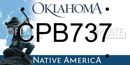 CPB737 Oklahoma License Plate