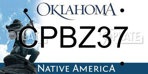 CPBZ37 Oklahoma License Plate
