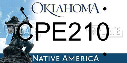 CPE210 Oklahoma License Plate