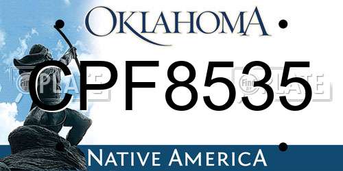 CPF8535 Oklahoma License Plate