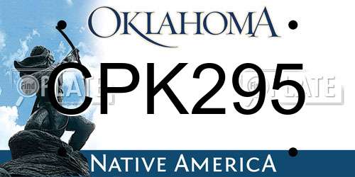 CPK295 Oklahoma License Plate