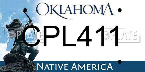 CPL411 Oklahoma License Plate