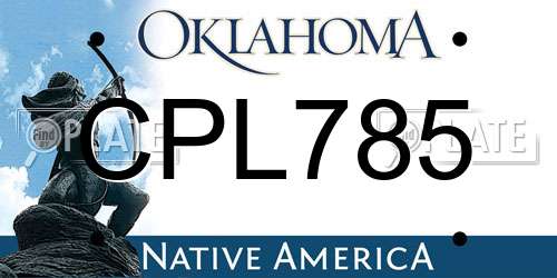 CPL785 Oklahoma License Plate