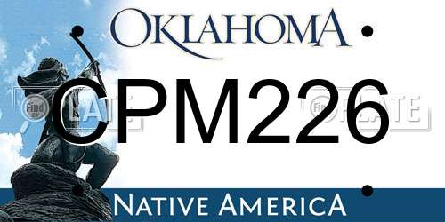 CPM226 Oklahoma License Plate