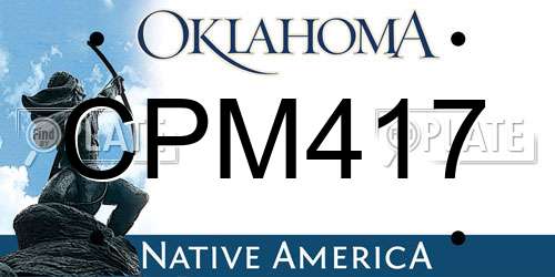 CPM417 Oklahoma License Plate