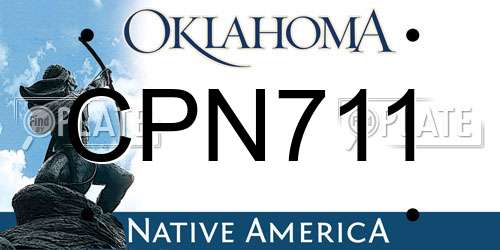 CPN711 Oklahoma License Plate