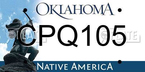 CPQ105 Oklahoma License Plate