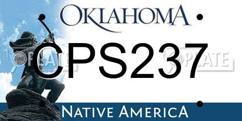 CPS237 Oklahoma License Plate