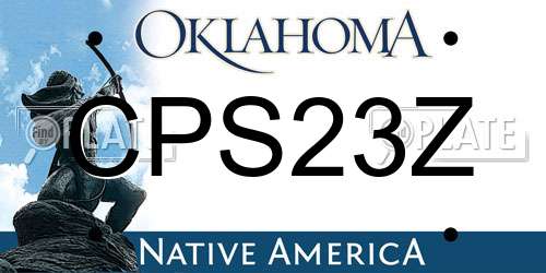 CPS23Z Oklahoma License Plate