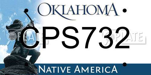 CPS732 Oklahoma License Plate
