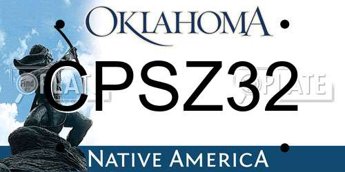 CPSZ32 Oklahoma License Plate