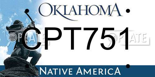 CPT751 Oklahoma License Plate