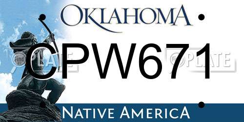 CPW671 Oklahoma License Plate