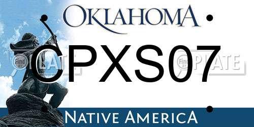 CPXS07 Oklahoma License Plate