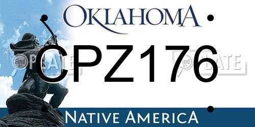 CPZ176 Oklahoma License Plate