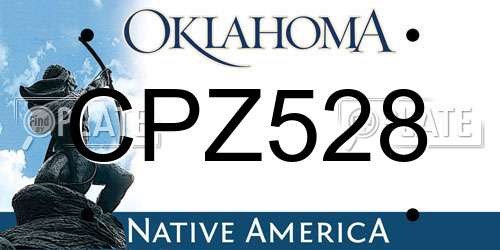 CPZ528 Oklahoma License Plate