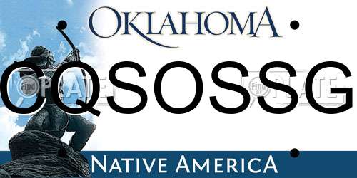 CQSOSSG Oklahoma License Plate