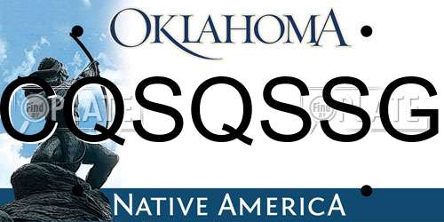 CQSQSSG Oklahoma License Plate