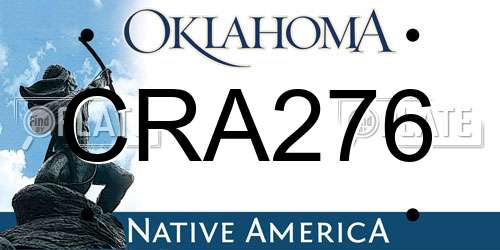 CRA276 Oklahoma License Plate