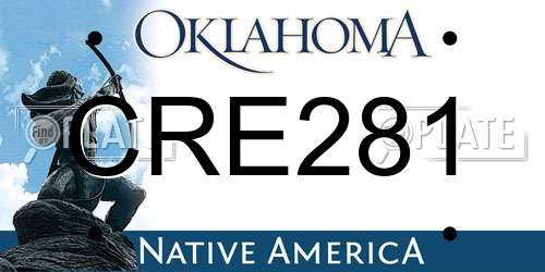 CRE281 Oklahoma License Plate