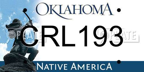 CRL193 Oklahoma License Plate