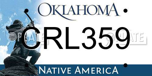 CRL359 Oklahoma License Plate