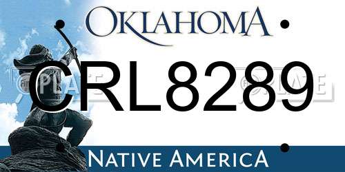 CRL8289 Oklahoma License Plate
