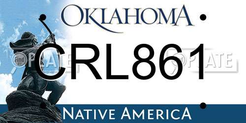 CRL861 Oklahoma License Plate