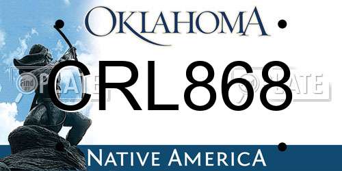 CRL868 Oklahoma License Plate