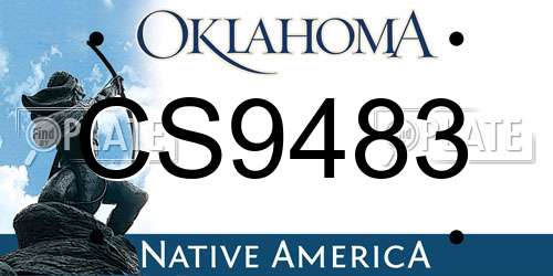 CS9483 Oklahoma License Plate