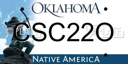CSC22O Oklahoma License Plate