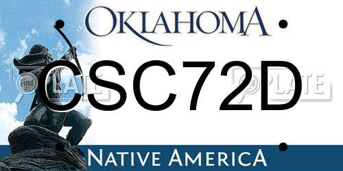 CSC72D Oklahoma License Plate
